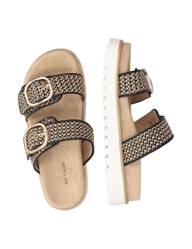 Pat-Calvin-Textil-Pantoffel-schwarz