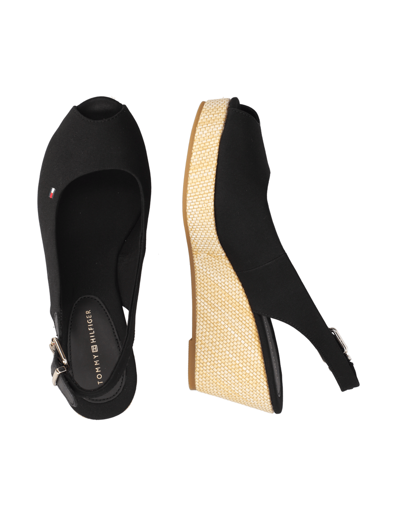 Tommy-Hilfiger-ICONIC-ELBA-SLING-BACK-WEDGE-černá
