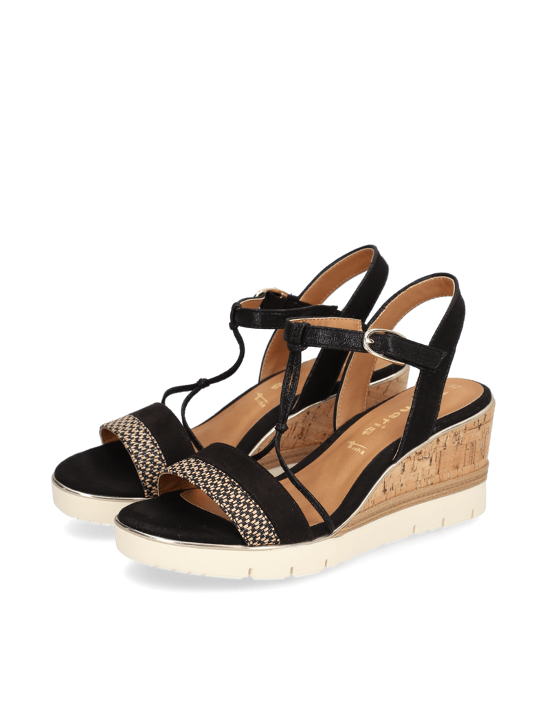 TAMARIS-Keilsandale-schwarz