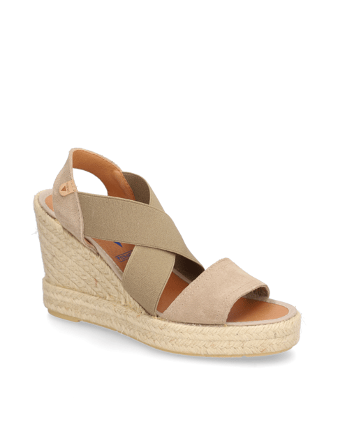 

Veloursleder Keilsandale, Béžová