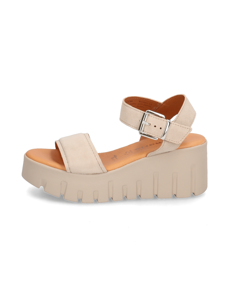 TAMARIS-Veloursleder-Keilsandale-grau