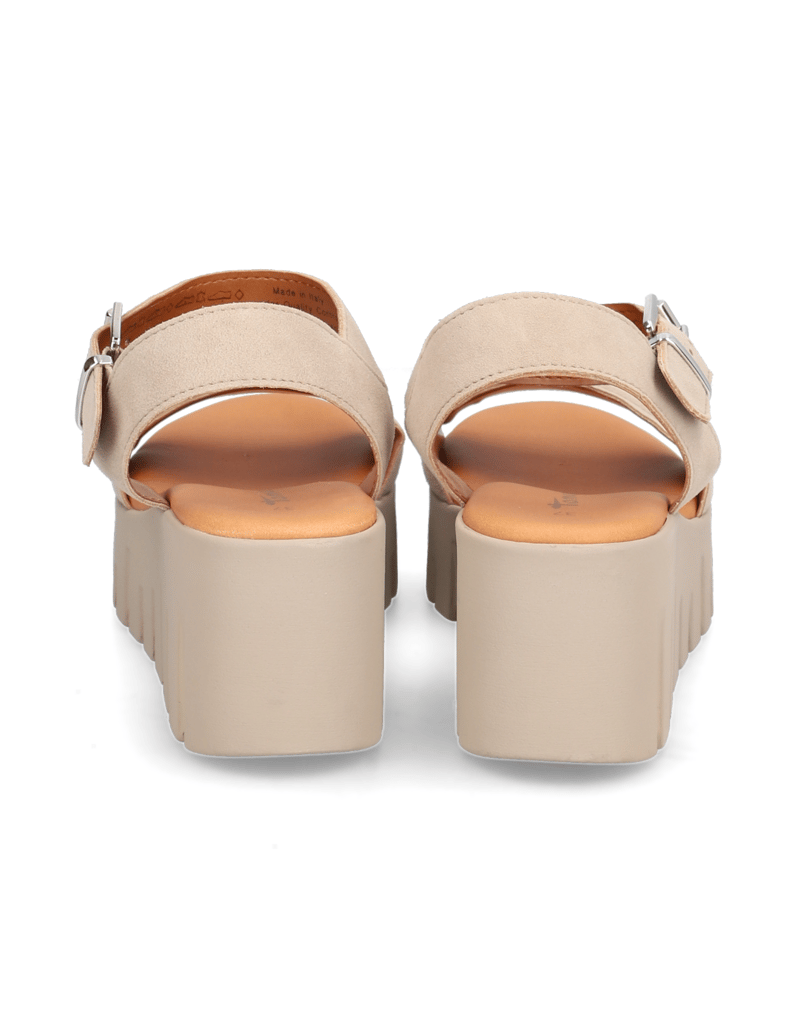 TAMARIS-Veloursleder-Keilsandale-grau