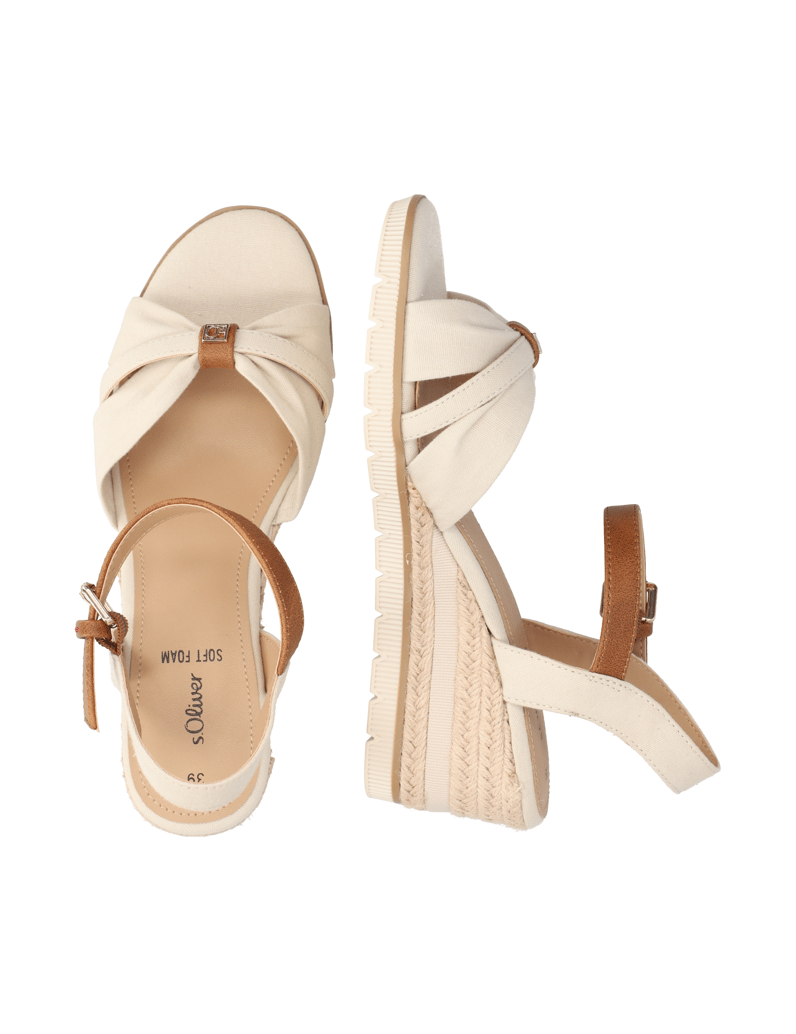 S.Oliver-textil-sandály-na-klínku-béžová