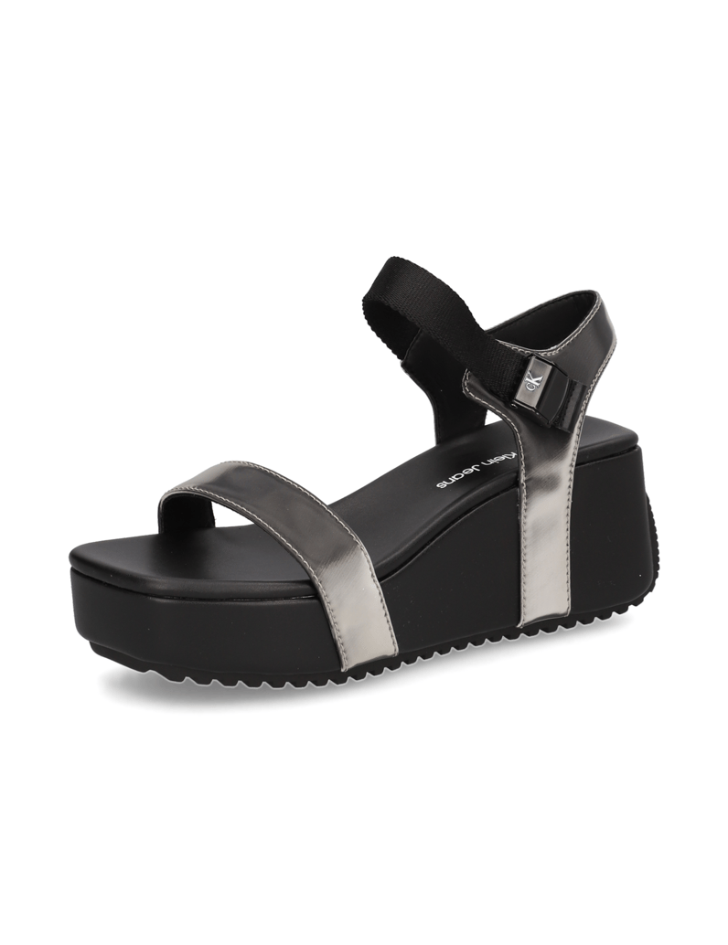 CALVIN-KLEIN-JEANS-WEDGE-BLOCK-SANDAL-METALLIC-DC-čierna