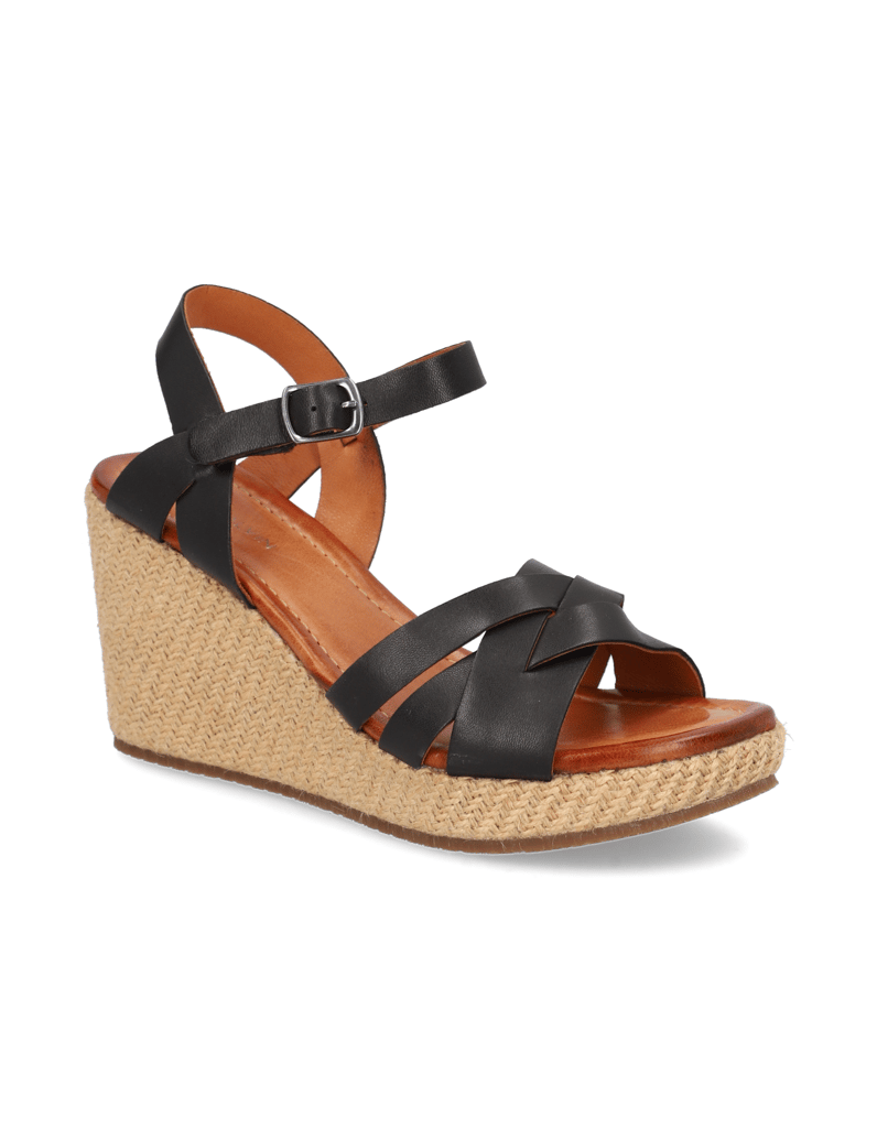 Pat-Calvin-hladká-kůže-sandály-na-klínku-černá