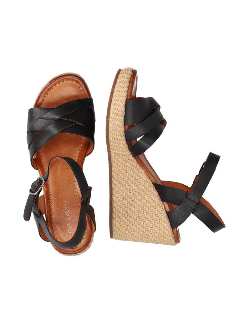 Pat-Calvin-hladká-kůže-sandály-na-klínku-černá