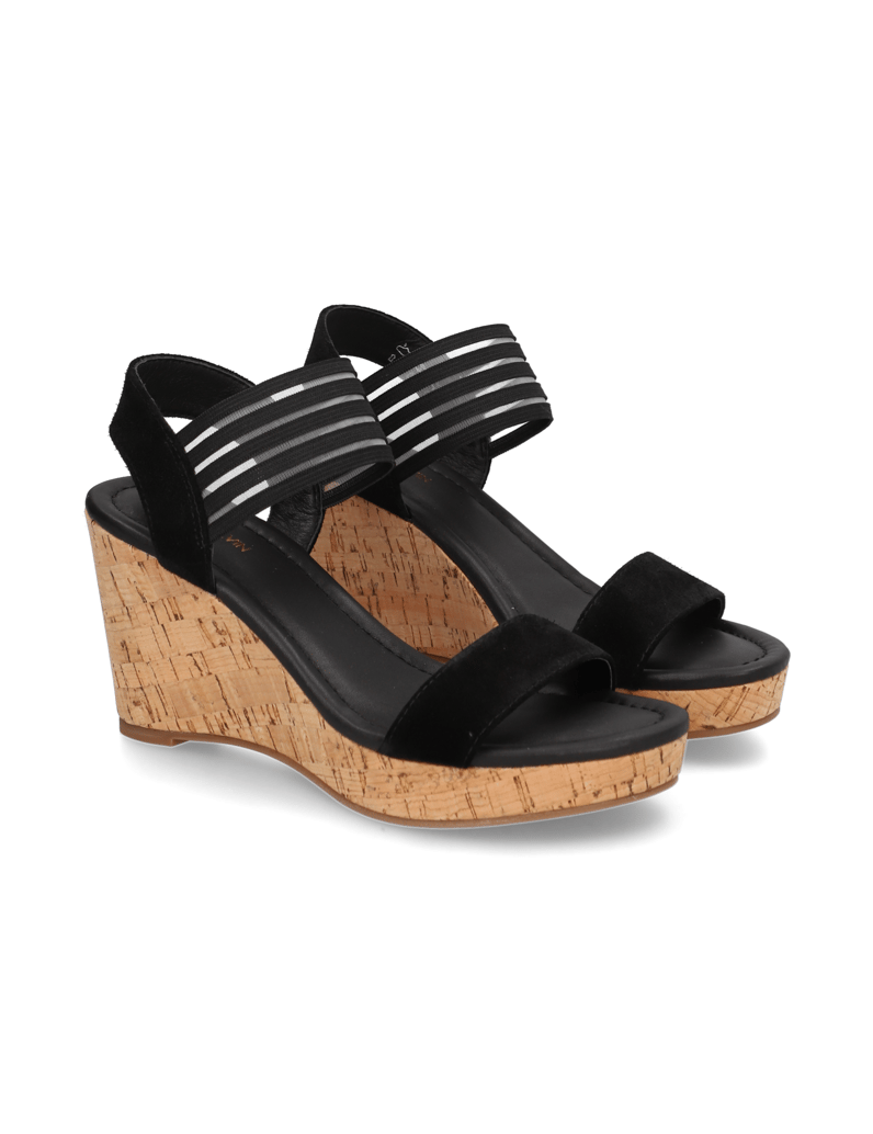 Pat-Calvin-kombinace-kůže-sandály-na-klínku-černá