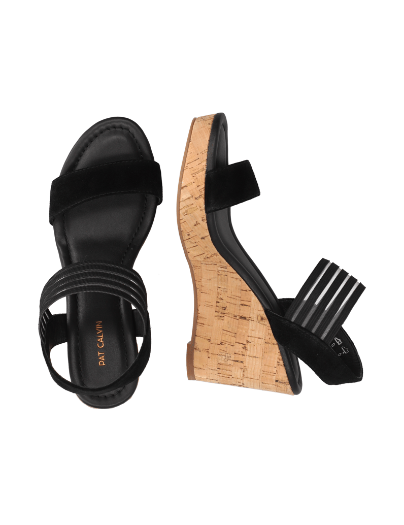Pat-Calvin-kombinace-kůže-sandály-na-klínku-černá