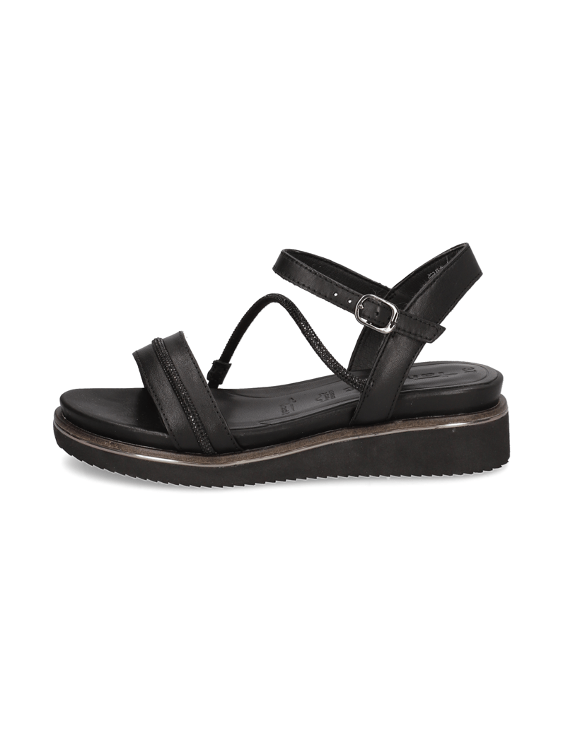 TAMARIS-Glattleder-Sandale-schwarz