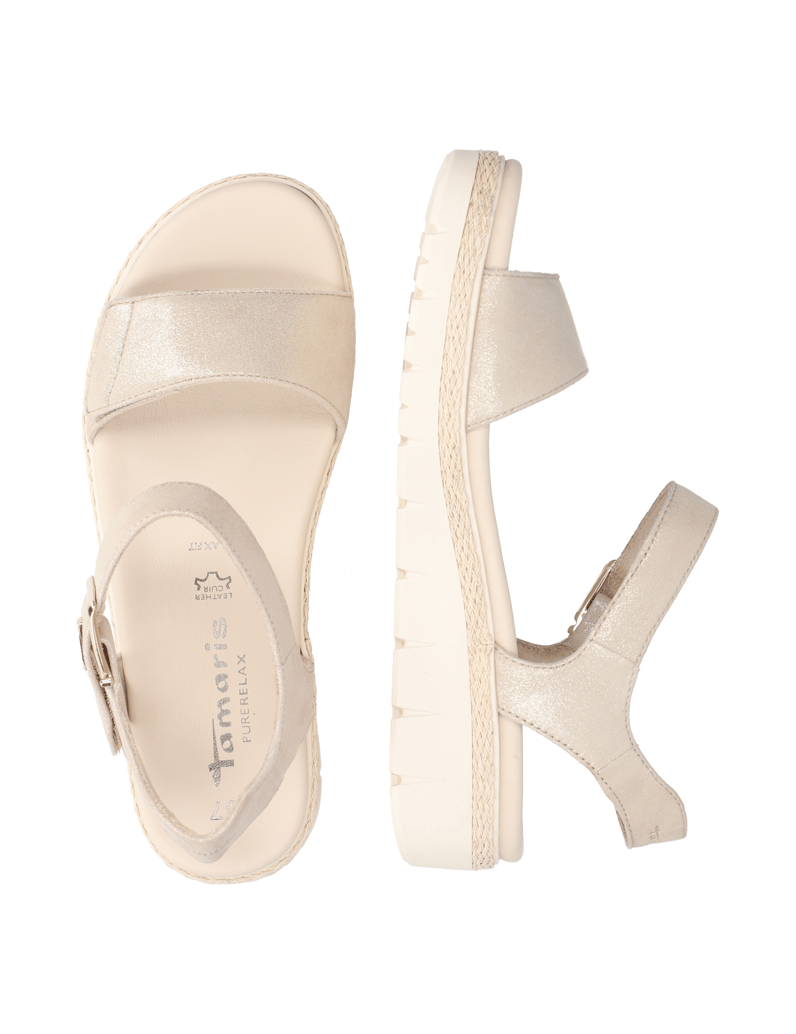 TAMARIS-Nubukleder-Sandale-silber