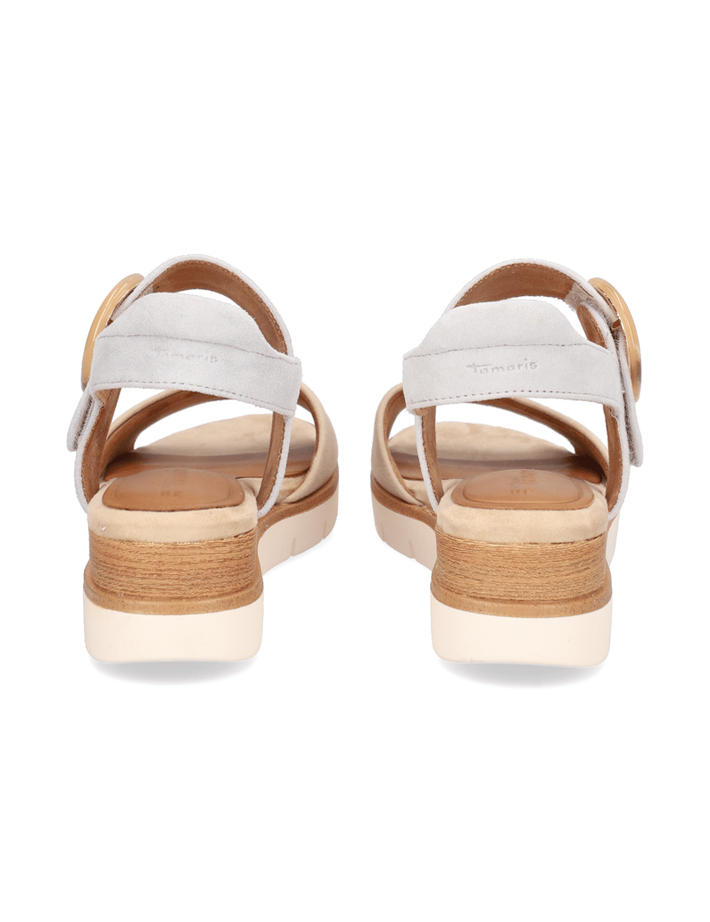 TAMARIS-Veloursleder-Sandale-beige