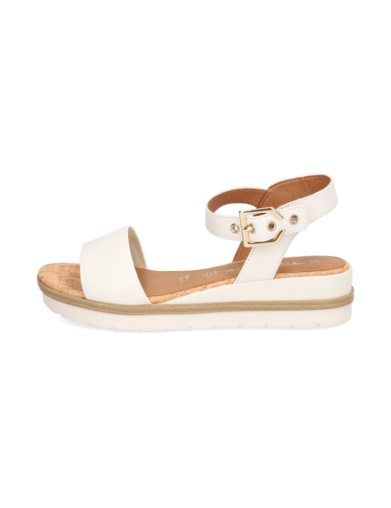 TAMARIS-hladká-kůže-sandály-bílá