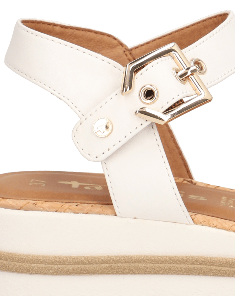 TAMARIS-hladká-kůže-sandály-bílá