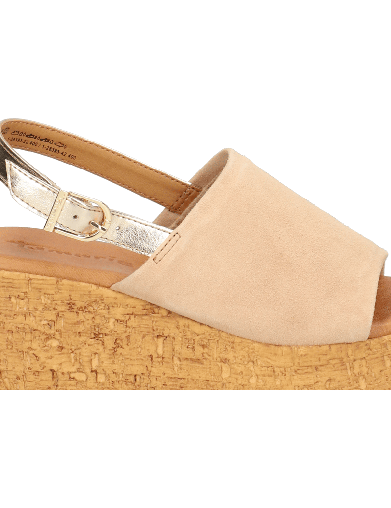 TAMARIS-Veloursleder-Keilsandale-orange