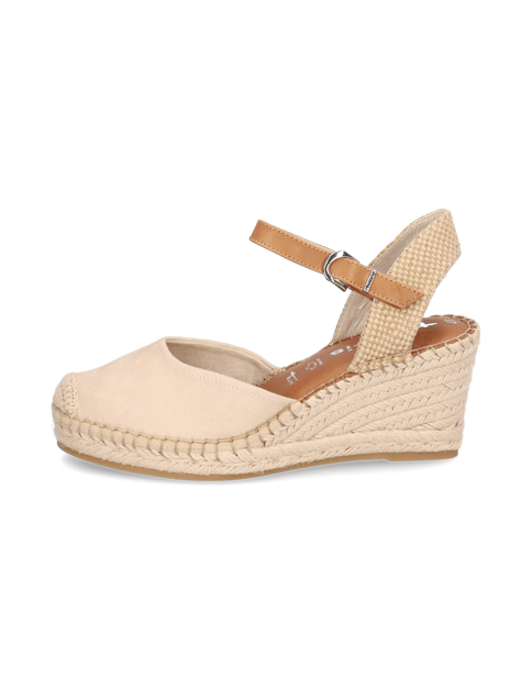 

velur sandály na klínku, Béžová