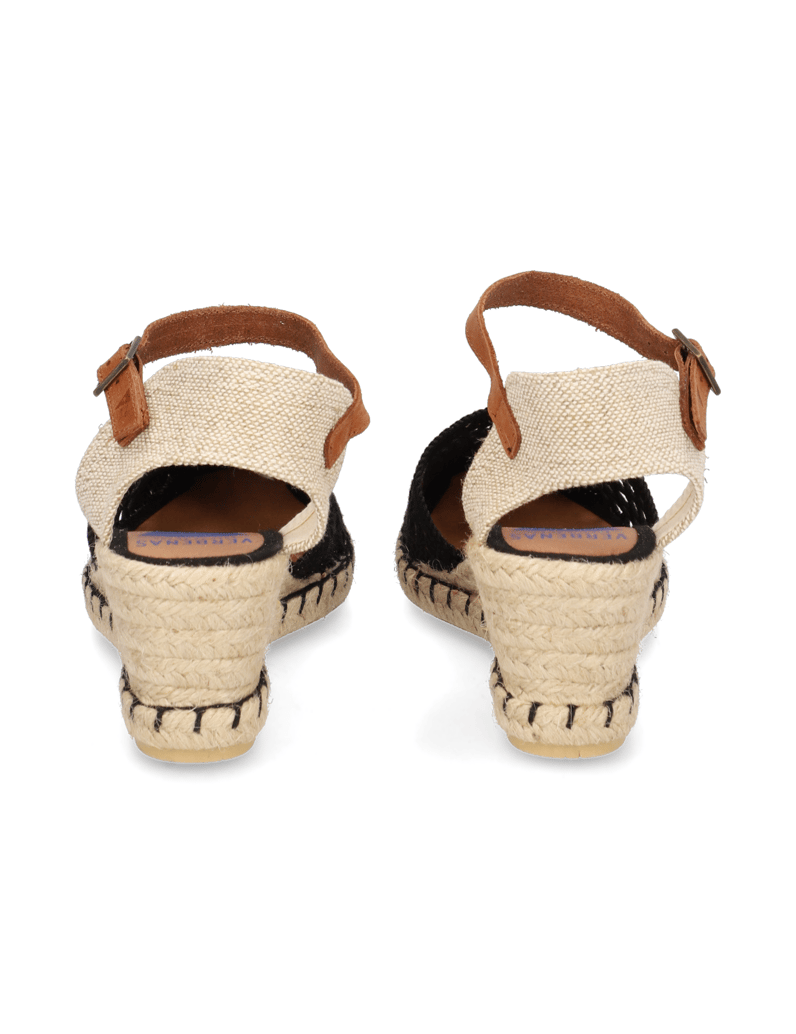 Verbenas-textil-sandály-na-klínku-černá