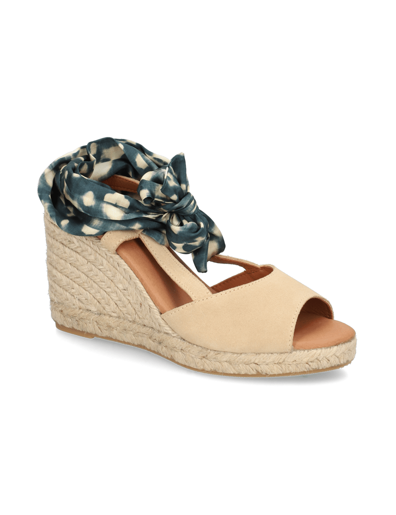 Pat-Calvin-velur-sandály-na-klínku-červená