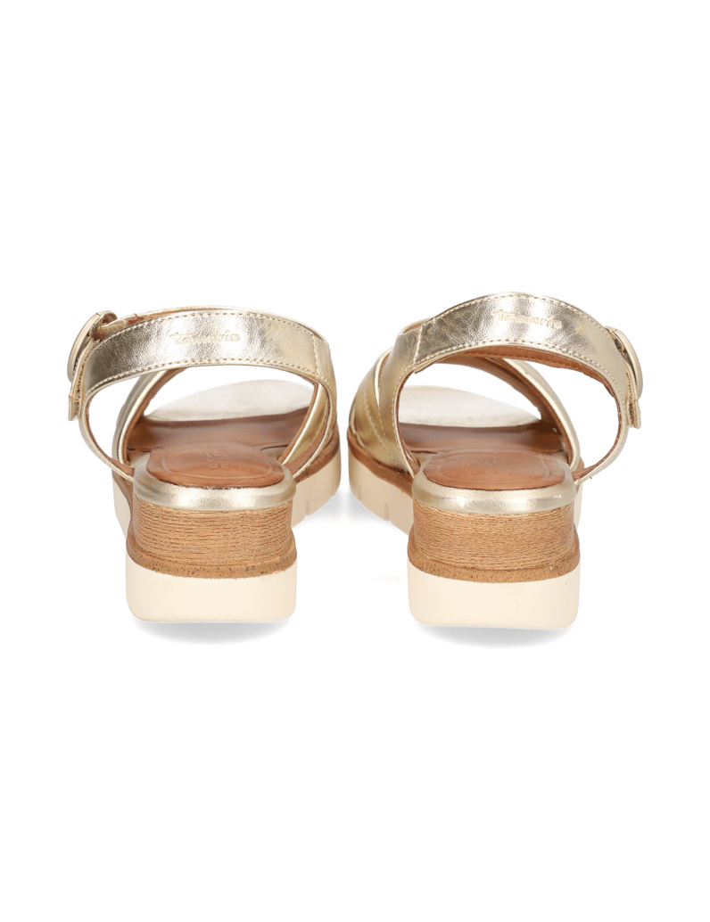 TAMARIS-Glattleder-Sandale-gold