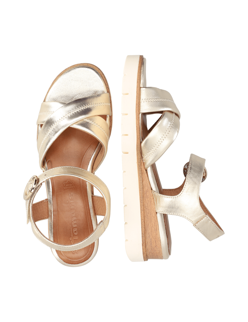 TAMARIS-Glattleder-Sandale-gold