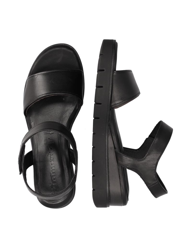 TAMARIS-Glattleder-Sandale-schwarz