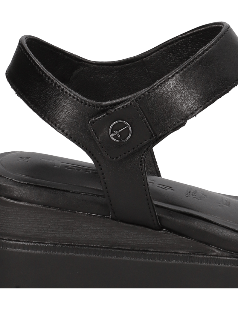 TAMARIS-Glattleder-Sandale-schwarz