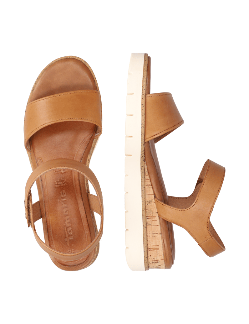 TAMARIS-Glattleder-Sandale-schwarz