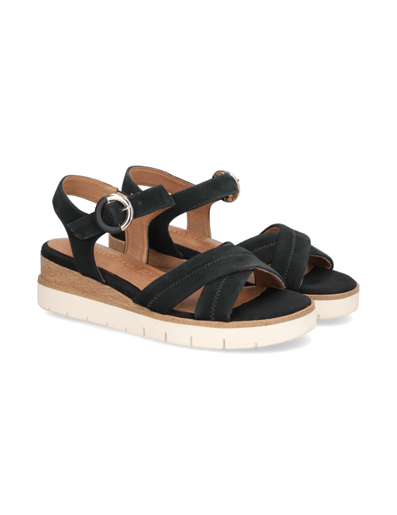 TAMARIS-velur-sandály-modrá