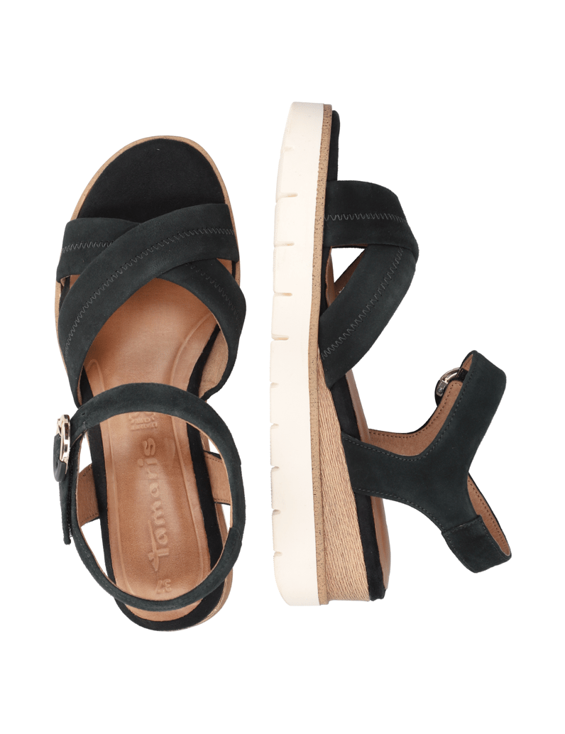 TAMARIS-velur-sandály-modrá