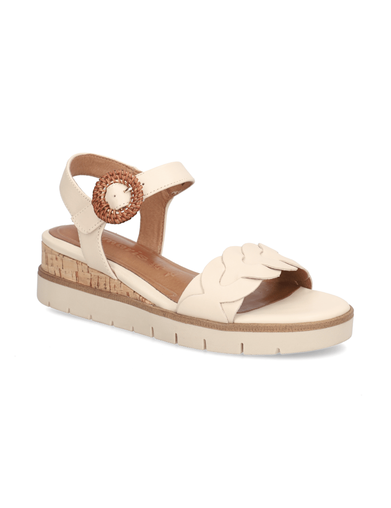 TAMARIS-Glattleder-Sandale-cognac