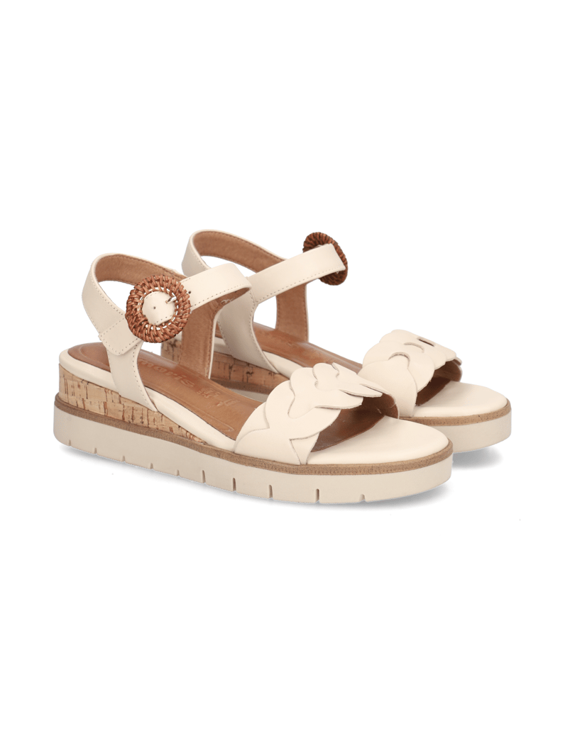 TAMARIS-Glattleder-Sandale-cognac