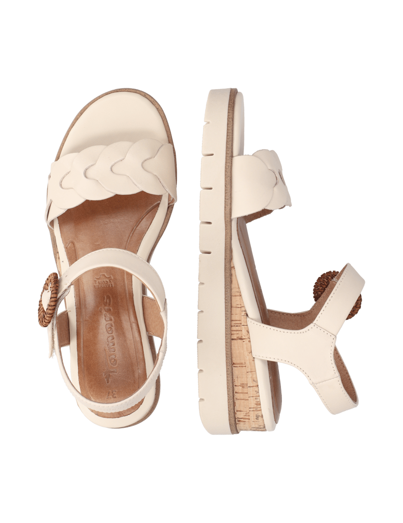 TAMARIS-Glattleder-Sandale-cognac