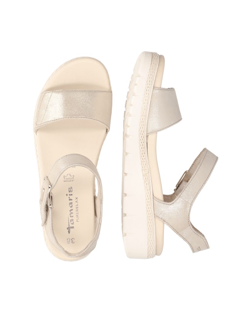 TAMARIS-Nubukleder-Sandale-gold