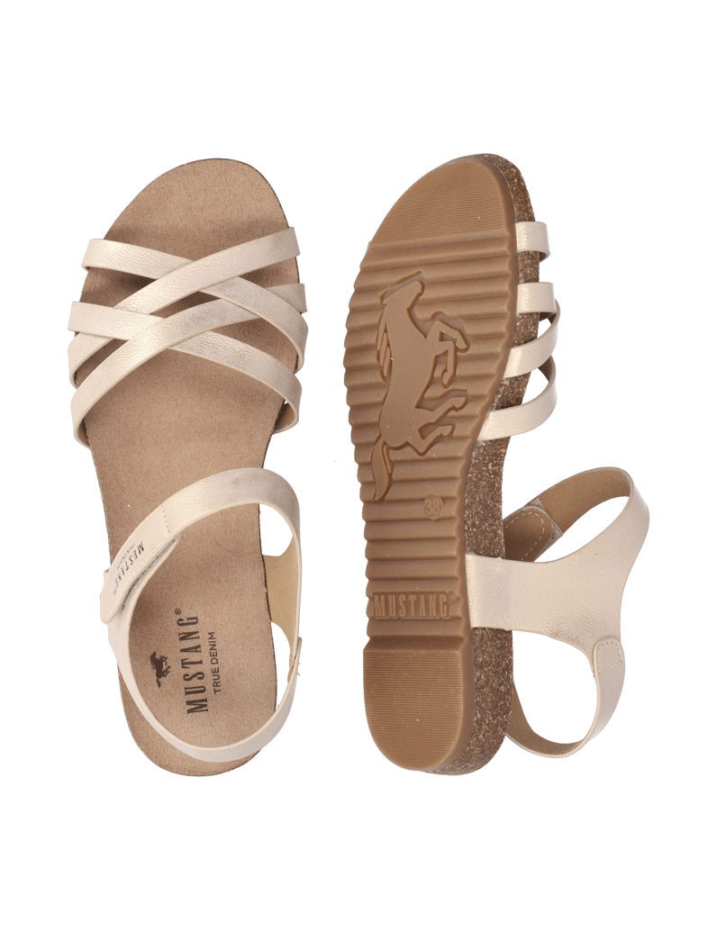 Mustang-sandály-zlatá