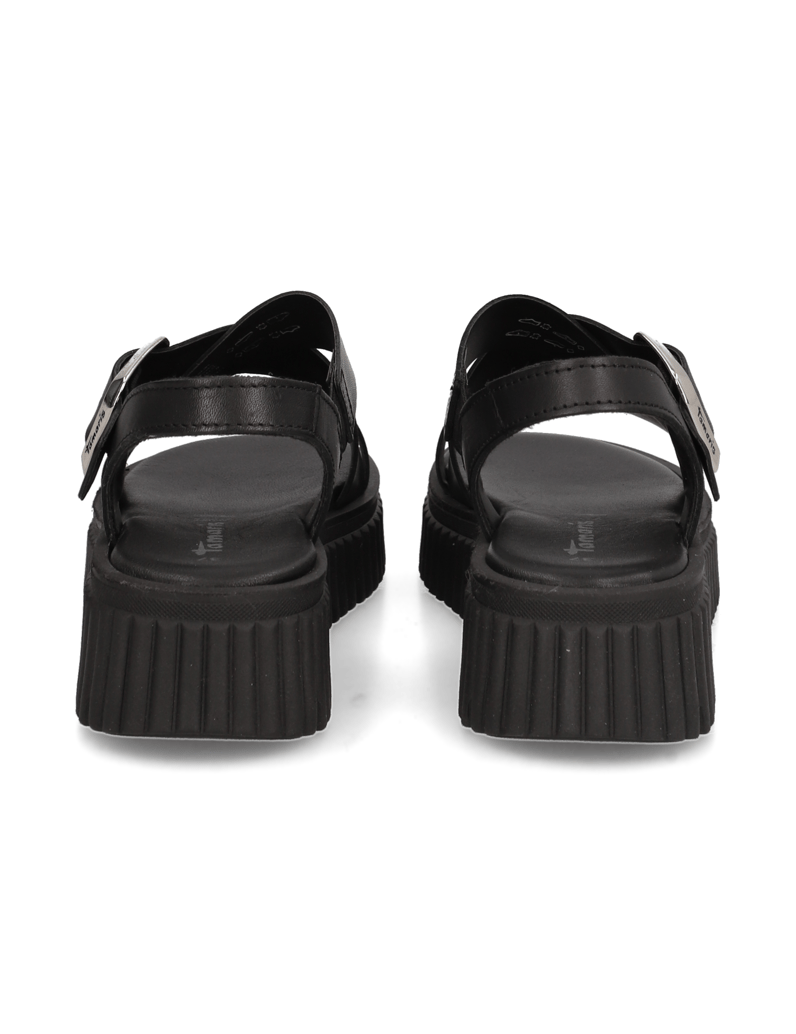 TAMARIS-Glattleder-Sandale-schwarz