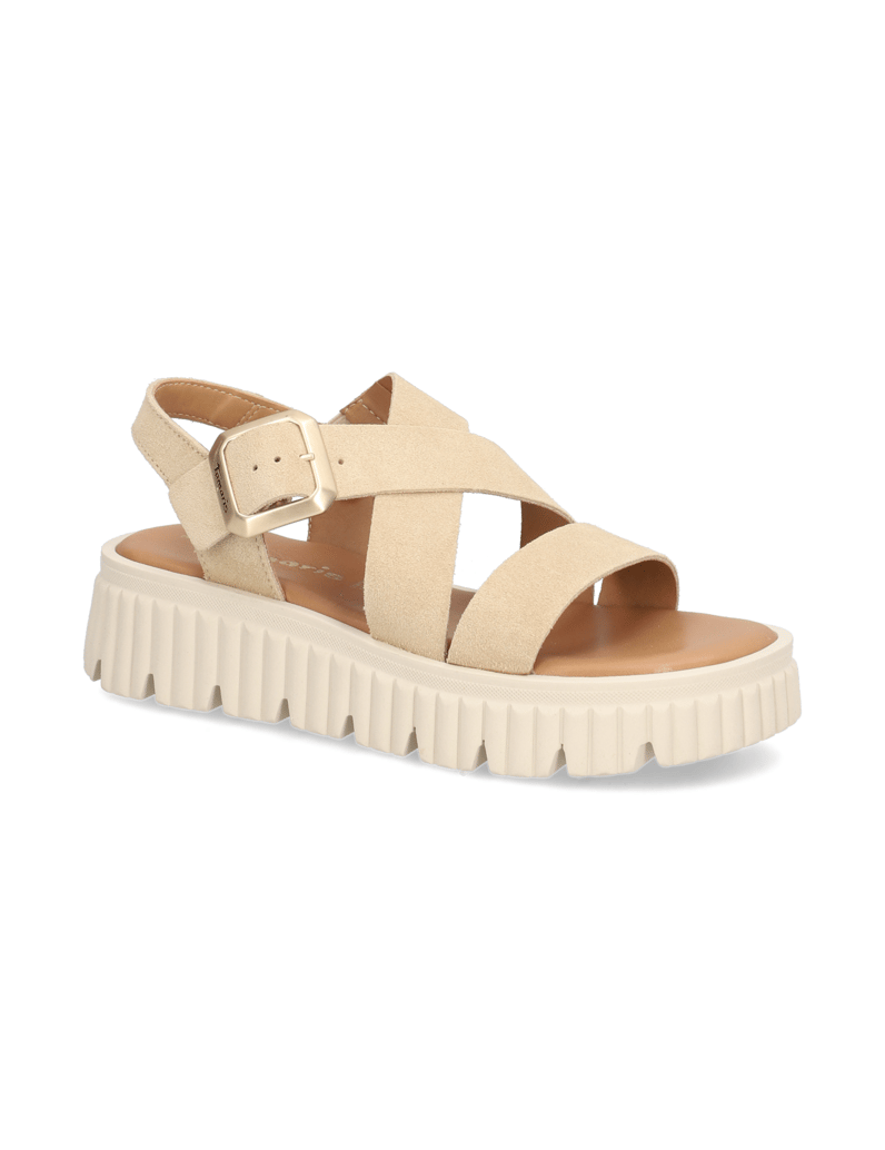 TAMARIS-Veloursleder-Sandale-schwarz