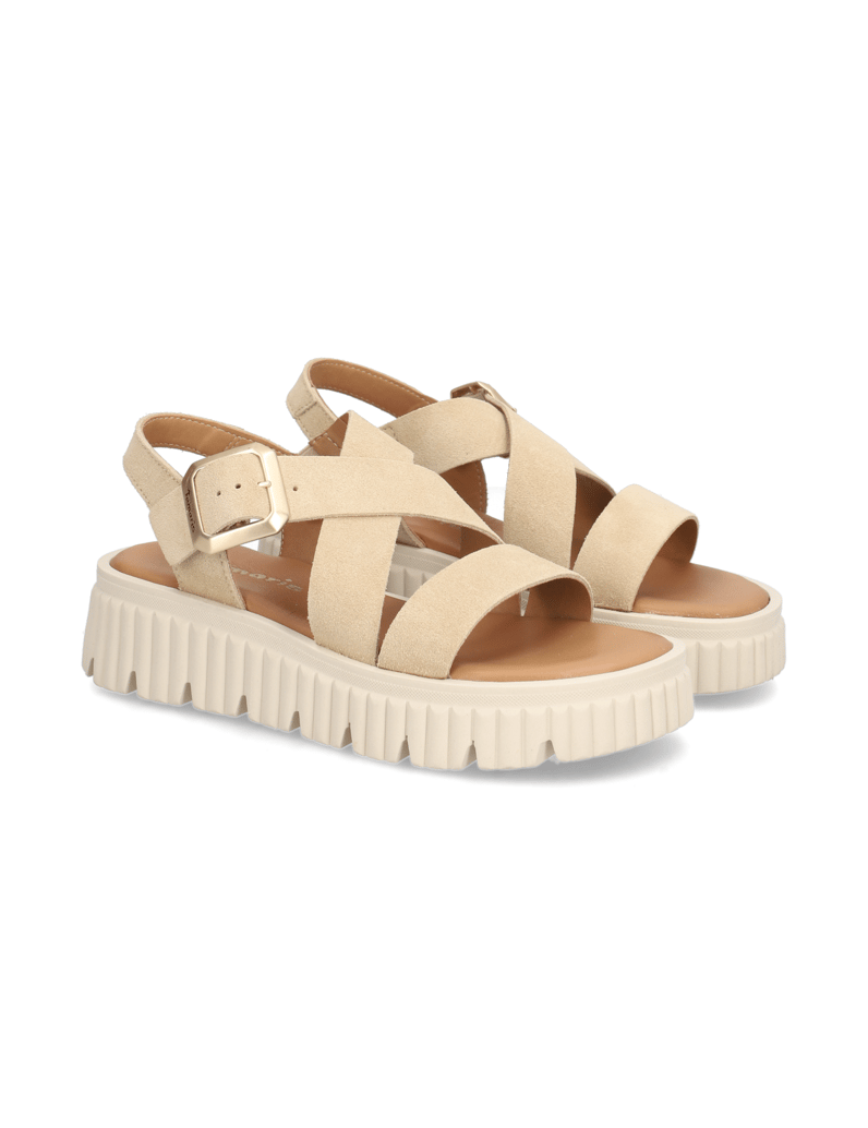 TAMARIS-Veloursleder-Sandale-schwarz