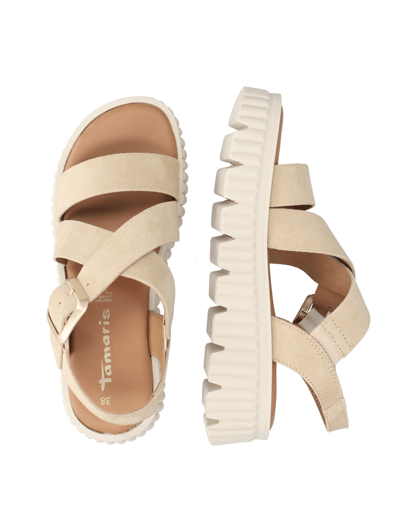 TAMARIS-Veloursleder-Sandale-schwarz