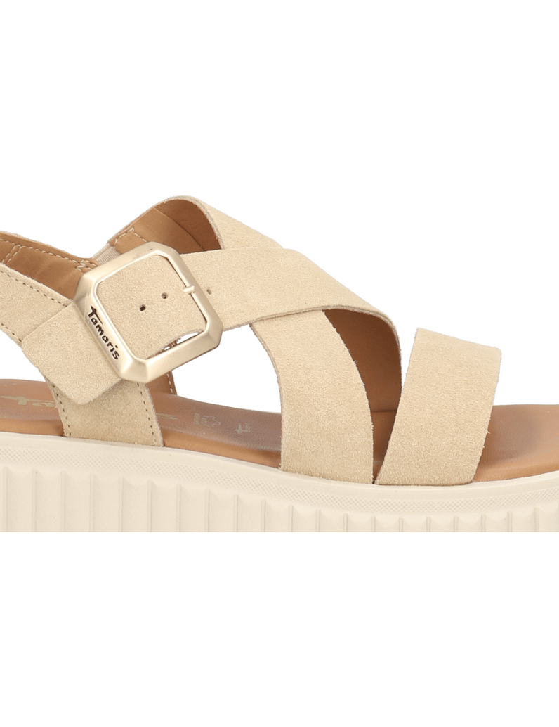 TAMARIS-Veloursleder-Sandale-schwarz