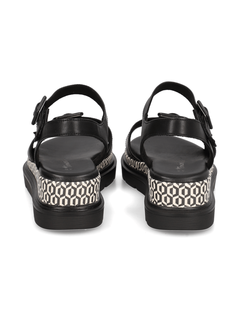 TAMARIS-Glattleder-Sandale-schwarz