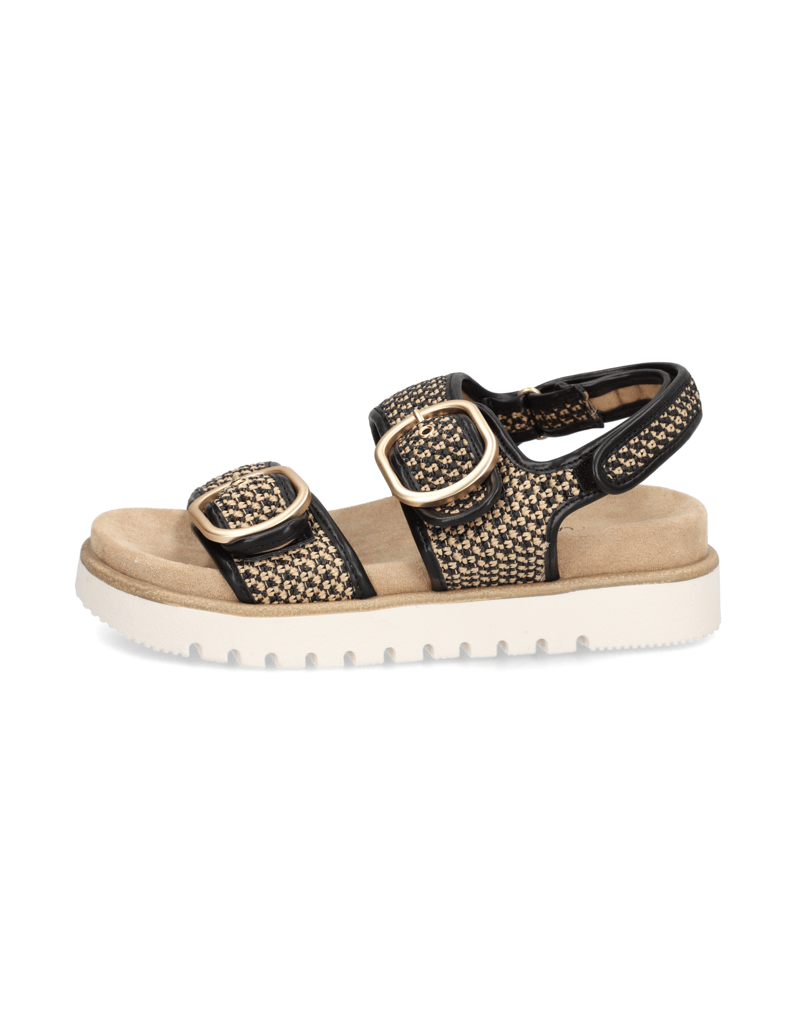 Pat-Calvin-textil-sandále-čierna