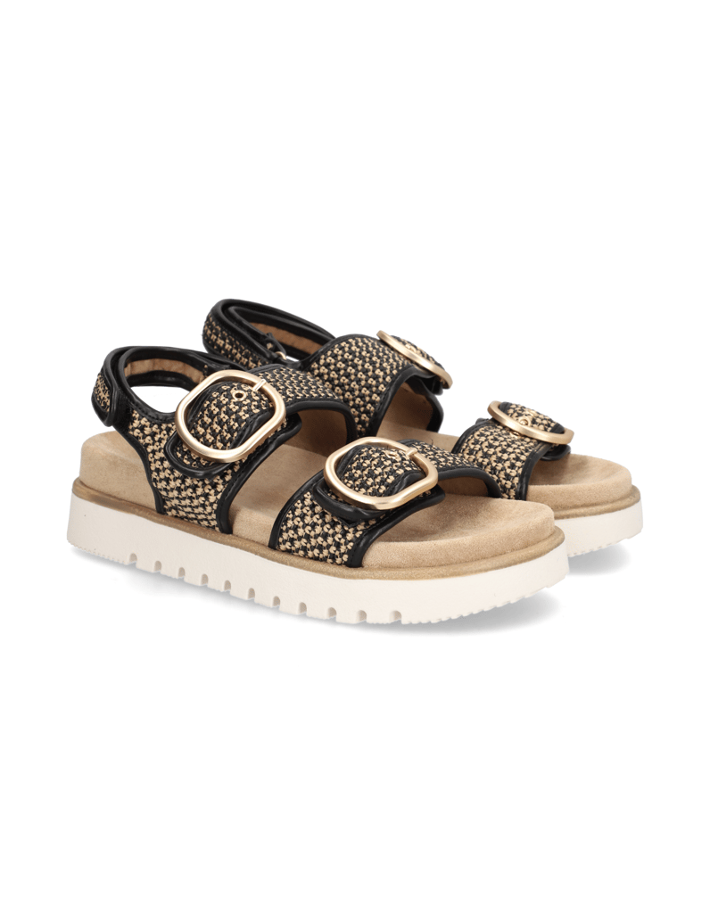 Pat-Calvin-textil-sandále-čierna