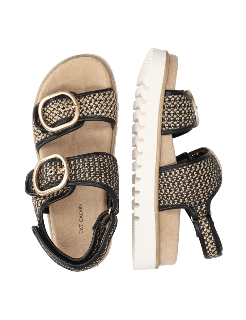 Pat-Calvin-textil-sandále-čierna