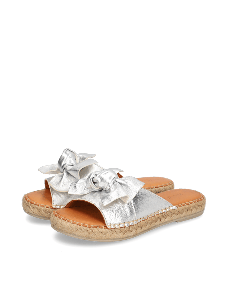 Kate-Gray-Glattleder-Pantoffel-silber