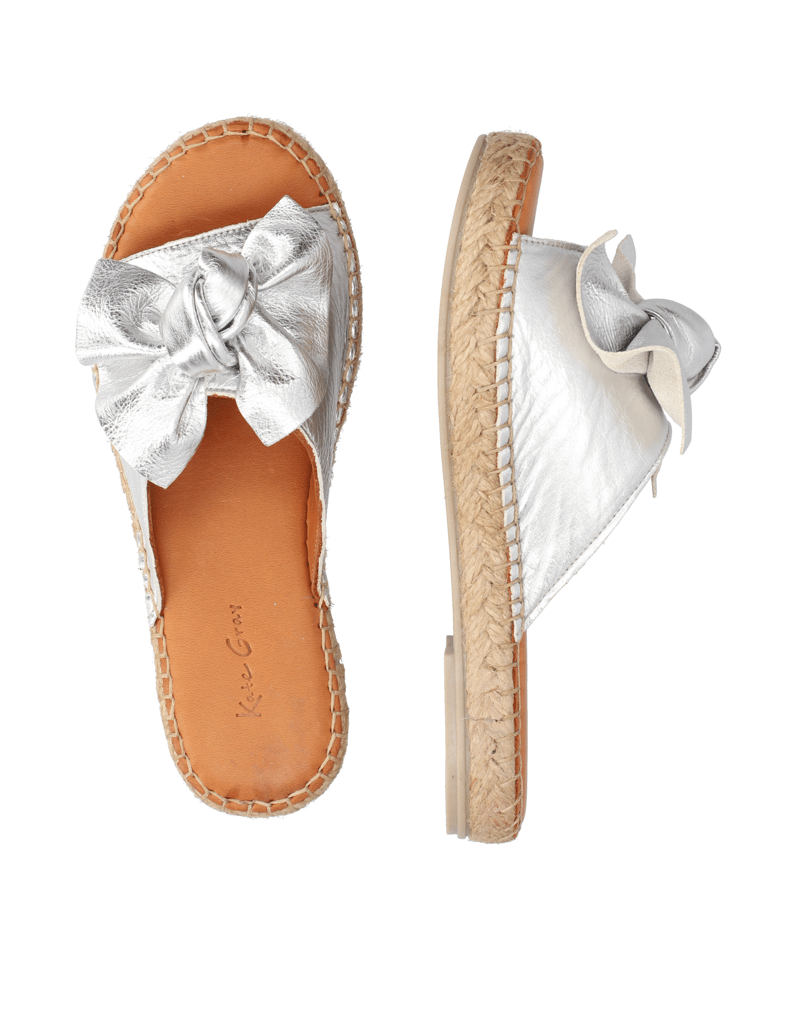 Kate-Gray-Glattleder-Pantoffel-silber