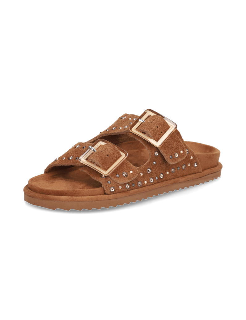 Colors-of-California-Veloursleder-Pantoffel-cognac