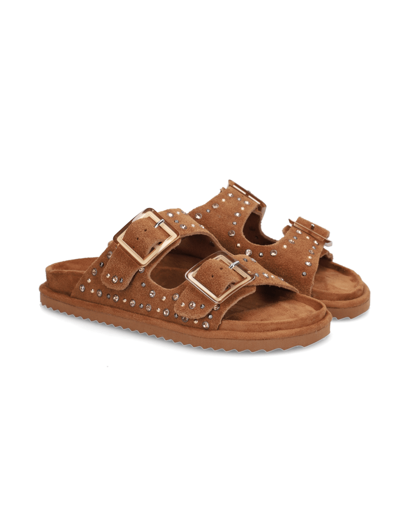 Colors-of-California-Veloursleder-Pantoffel-cognac