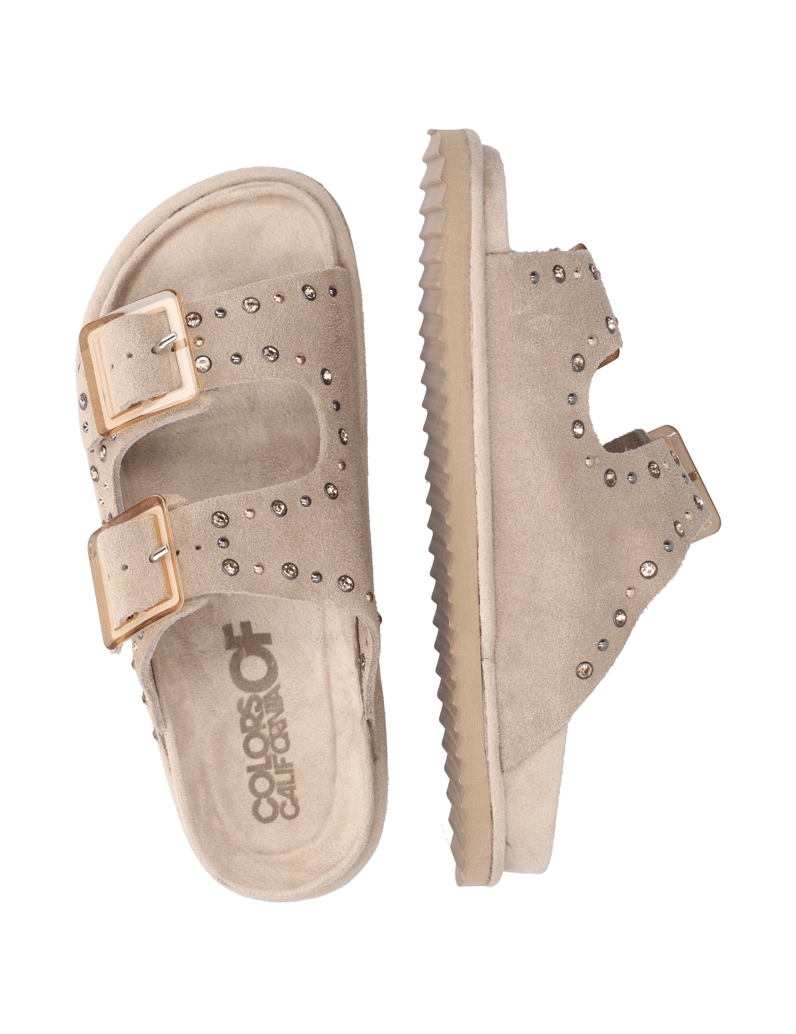 Colors-of-California-Veloursleder-Pantoffel-cognac