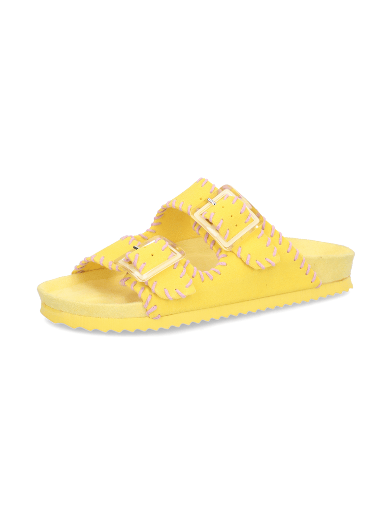 Colors-of-California-Veloursleder-Pantoffel-gelb