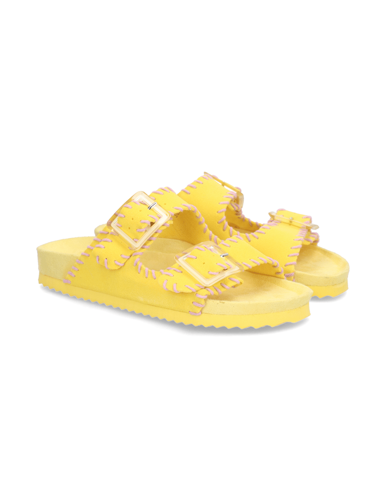 Colors-of-California-Veloursleder-Pantoffel-gelb
