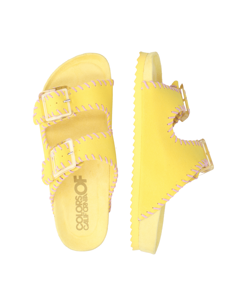 Colors-of-California-Veloursleder-Pantoffel-gelb